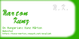 marton kunz business card