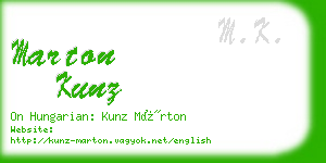 marton kunz business card